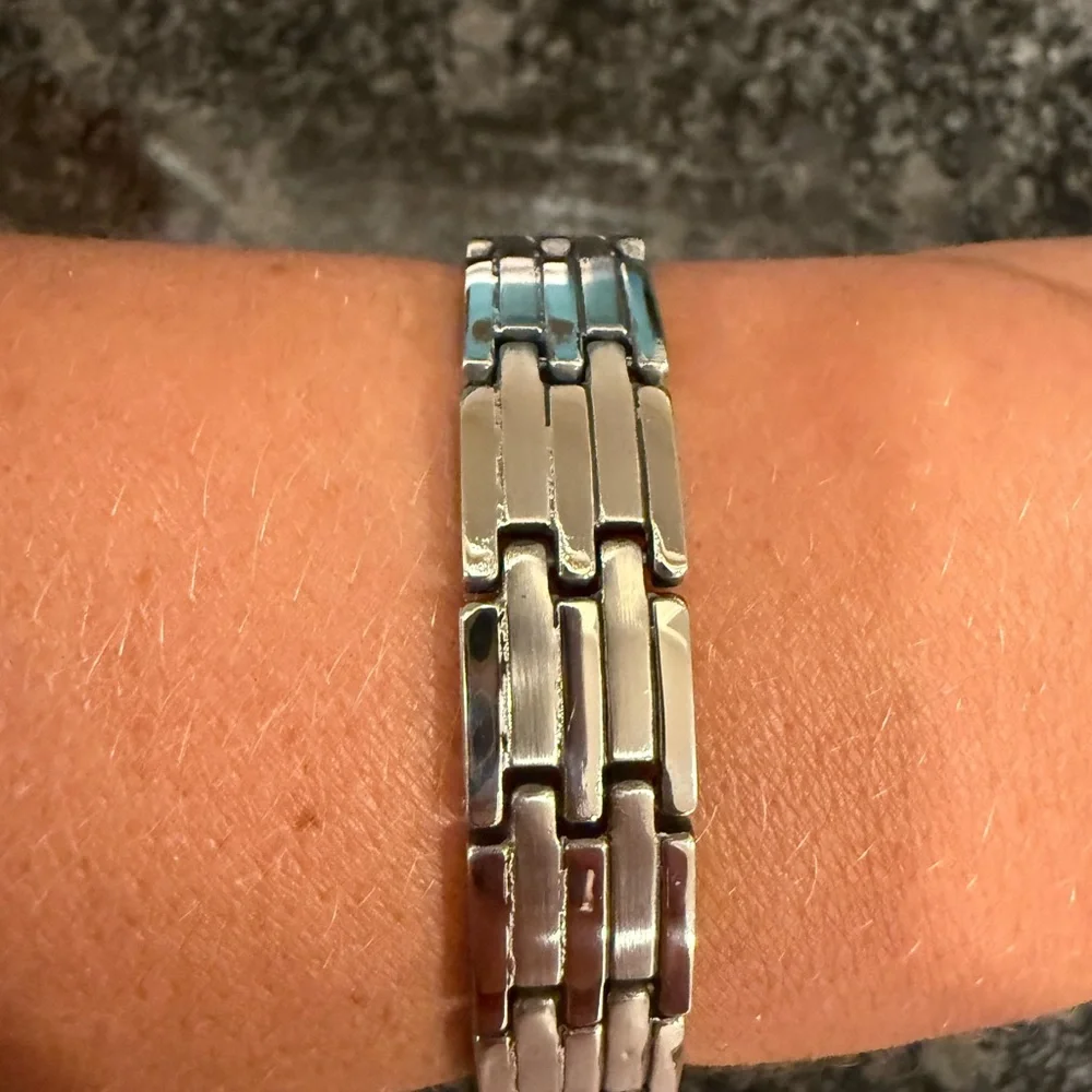 Stainless Steel Silver Link Watch Band Style Bracelet